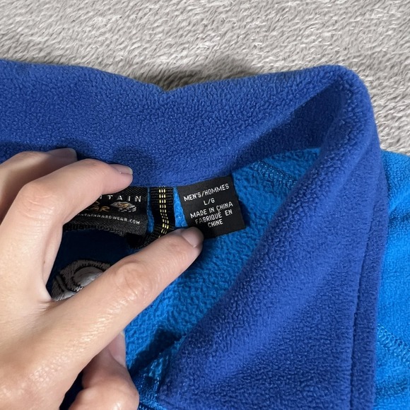 Mountain Hardwear Classic‎ Micro Pullover Mens Large Blue Fleece 1/4 Zip Hiking - Picture 6 of 10